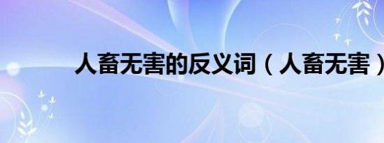 人畜无害的反义词（人畜无害）
