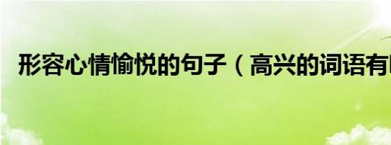 形容心情愉悦的句子（高兴的词语有哪些）