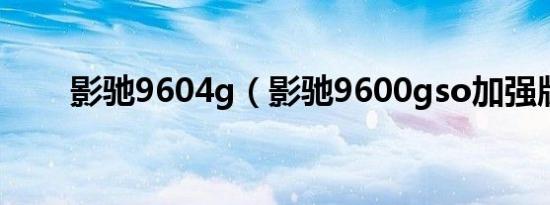 影驰9604g（影驰9600gso加强版）