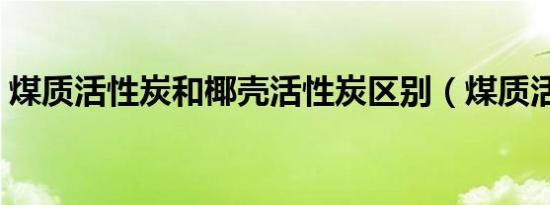 煤质活性炭和椰壳活性炭区别（煤质活性炭）