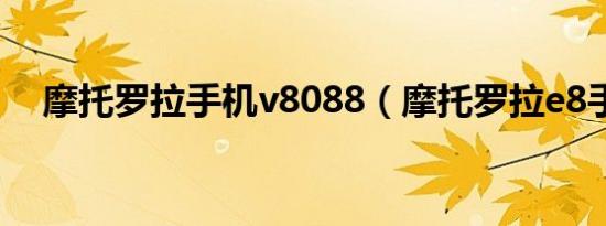 摩托罗拉手机v8088（摩托罗拉e8手机）