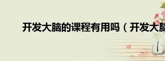 开发大脑的课程有用吗（开发大脑）