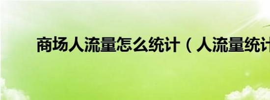 商场人流量怎么统计（人流量统计）