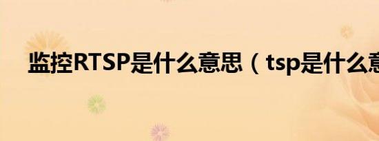 监控RTSP是什么意思（tsp是什么意思）