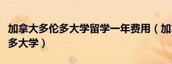 加拿大多伦多大学留学一年费用（加拿大多伦多大学）