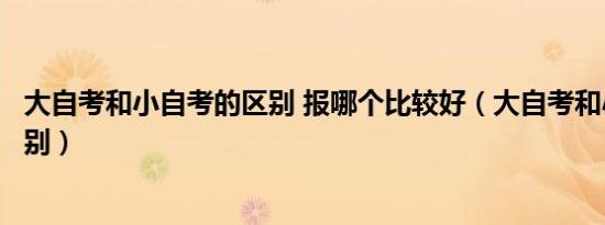大自考和小自考的区别 报哪个比较好（大自考和小自考的区别）