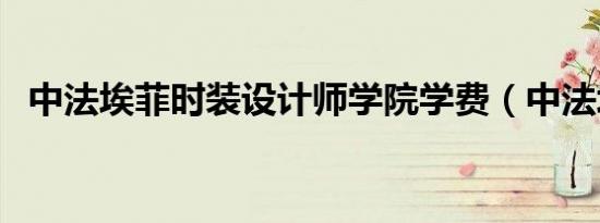 中法埃菲时装设计师学院学费（中法埃菲）