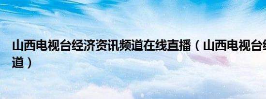 山西电视台经济资讯频道在线直播（山西电视台经济资讯频道）