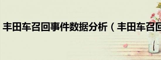 丰田车召回事件数据分析（丰田车召回事件）