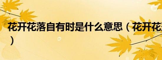 花开花落自有时是什么意思（花开花落自有时）