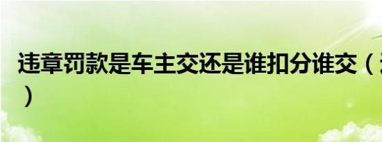 违章罚款是车主交还是谁扣分谁交（违章罚款）