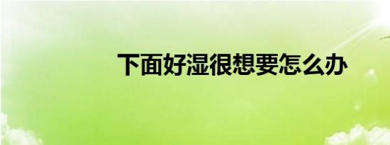 下面好湿很想要怎么办