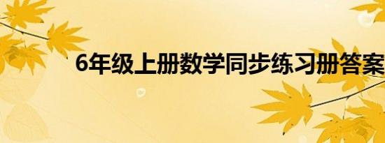 6年级上册数学同步练习册答案