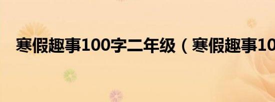寒假趣事100字二年级（寒假趣事100字）