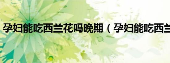 孕妇能吃西兰花吗晚期（孕妇能吃西兰花吗）