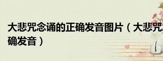 大悲咒念诵的正确发音图片（大悲咒念诵的正确发音）