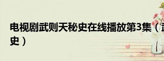 电视剧武则天秘史在线播放第3集（武则天密史）