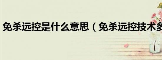 免杀远控是什么意思（免杀远控技术多少钱）