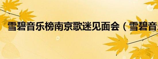 雪碧音乐榜南京歌迷见面会（雪碧音乐榜）