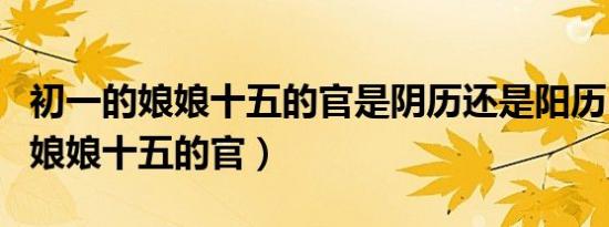 初一的娘娘十五的官是阴历还是阳历（初一的娘娘十五的官）