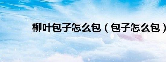 柳叶包子怎么包（包子怎么包）