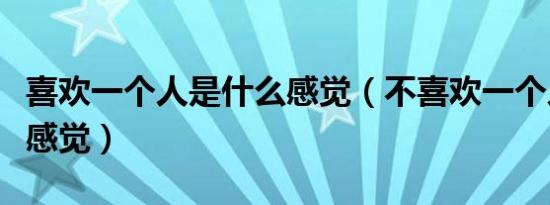 喜欢一个人是什么感觉（不喜欢一个人是什么感觉）