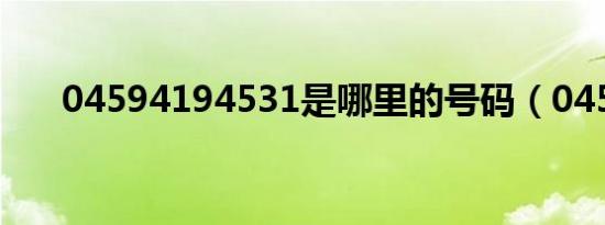 04594194531是哪里的号码（0459）