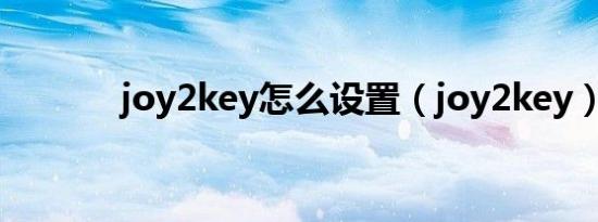 joy2key怎么设置（joy2key）