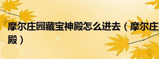 摩尔庄园藏宝神殿怎么进去（摩尔庄园藏宝神殿）
