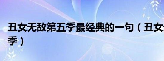 丑女无敌第五季最经典的一句（丑女无敌第五季）