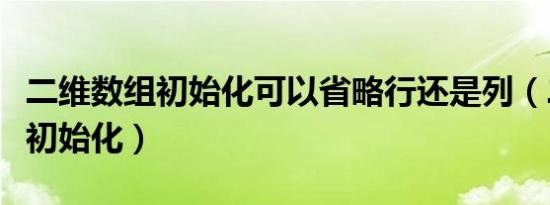 二维数组初始化可以省略行还是列（二维数组初始化）