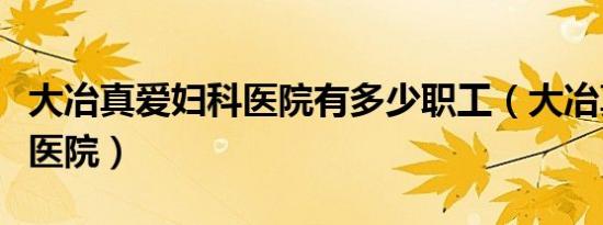 大冶真爱妇科医院有多少职工（大冶真爱妇科医院）
