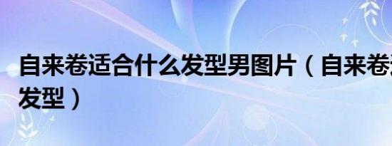 自来卷适合什么发型男图片（自来卷适合什么发型）