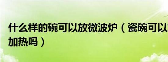 什么样的碗可以放微波炉（瓷碗可以放微波炉加热吗）