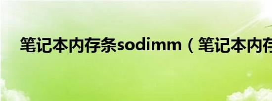 笔记本内存条sodimm（笔记本内存条）