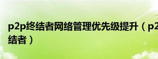 p2p终结者网络管理优先级提升（p2p网络终结者）