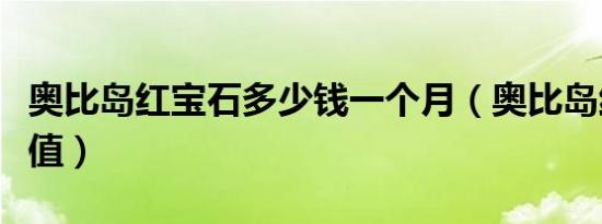 奥比岛红宝石多少钱一个月（奥比岛红宝石充值）