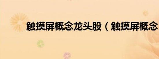 触摸屏概念龙头股（触摸屏概念）