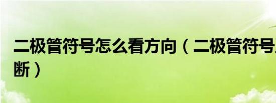 二极管符号怎么看方向（二极管符号正负极判断）