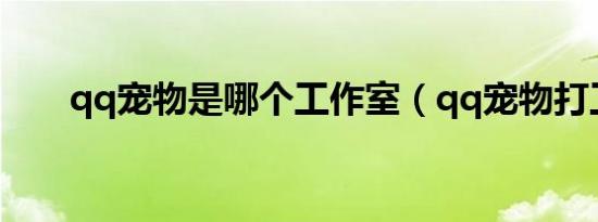 qq宠物是哪个工作室（qq宠物打工）