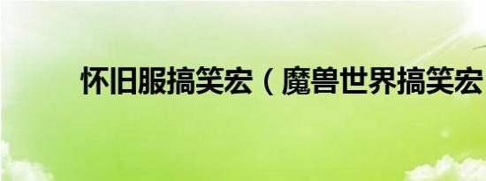 怀旧服搞笑宏（魔兽世界搞笑宏）
