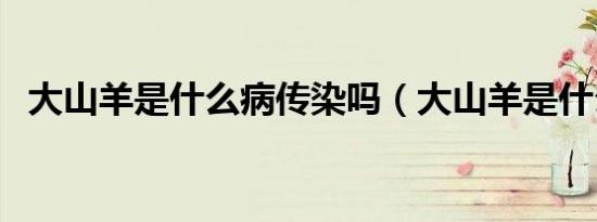 大山羊是什么病传染吗（大山羊是什么病）