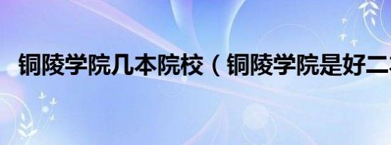 铜陵学院几本院校（铜陵学院是好二本吗）