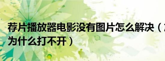 荐片播放器电影没有图片怎么解决（放放电影为什么打不开）