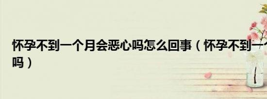 怀孕不到一个月会恶心吗怎么回事（怀孕不到一个月会恶心吗）