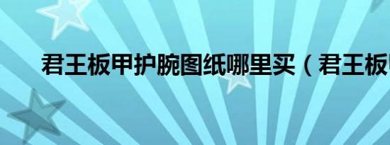 君王板甲护腕图纸哪里买（君王板甲）