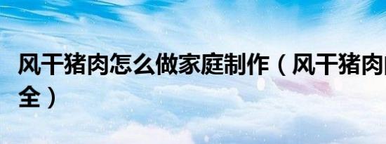 风干猪肉怎么做家庭制作（风干猪肉的做法大全）