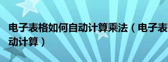 电子表格如何自动计算乘法（电子表格如何自动计算）