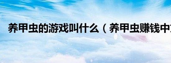 养甲虫的游戏叫什么（养甲虫赚钱中文版）