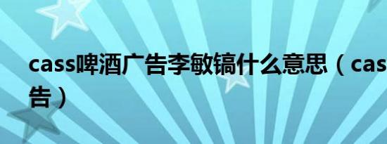cass啤酒广告李敏镐什么意思（cass啤酒广告）